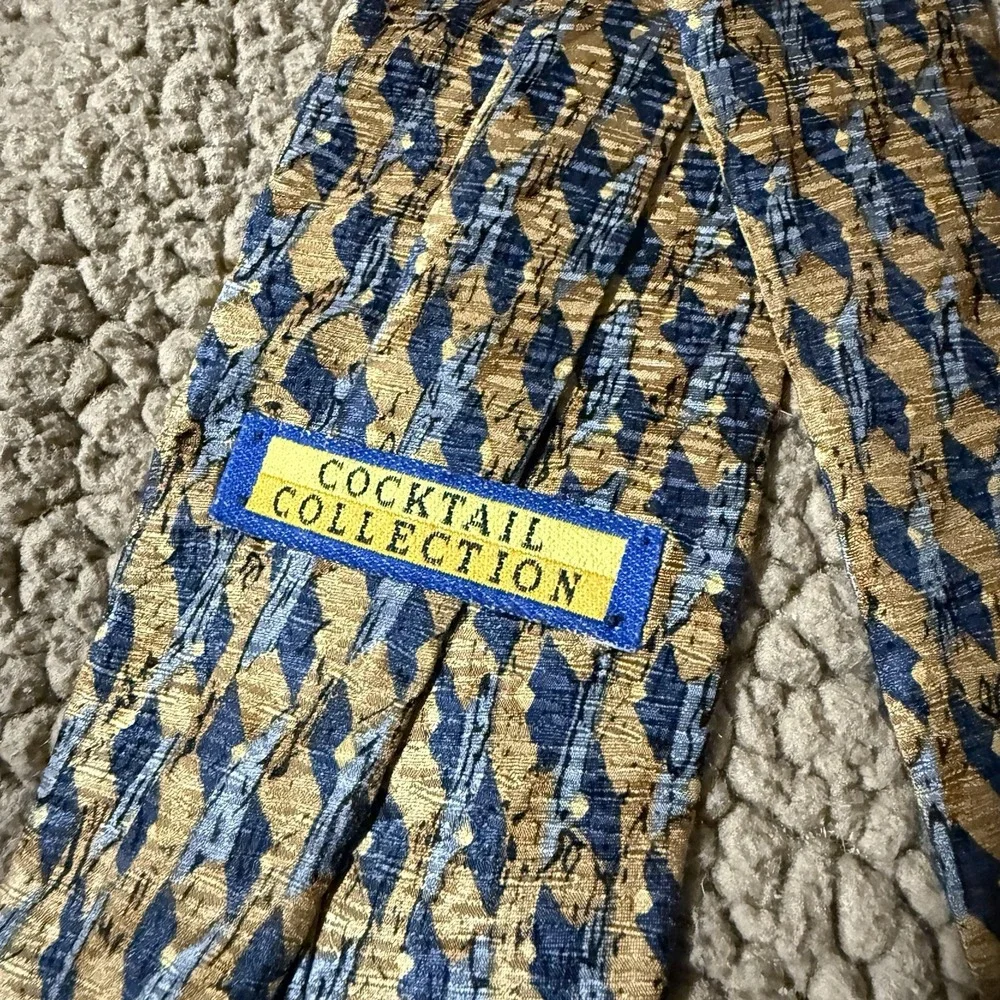 Cocktail Collection Martini Men's Tie 100% Silk Gold, Blue, Purple And Black